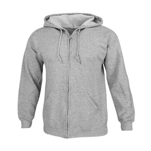 Dressa Basic cipzáros pamut kapucnis pulóver- melírszürke (S-5XL)