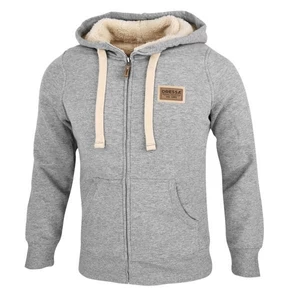 Dressa Home cipzáros kapucnis sherpa bundás bélelt pulóver - melírszürke (S-XXL)