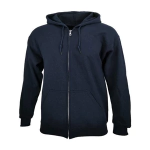 Dressa Vintage cipzáros pamut kapucnis pulóver - sötétkék (S-XXL)