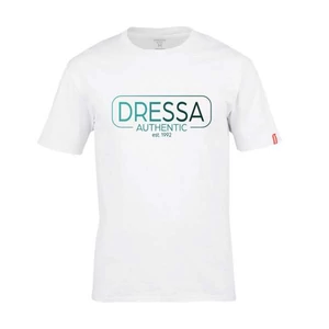 Dressa Generations feliratos környakú rövid ujjú pamut póló - fehér (S-4XL)