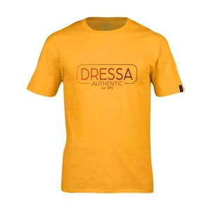 Dressa Authentic feliratos környakú rövid ujjú pamut póló - gold (S-XXL)
