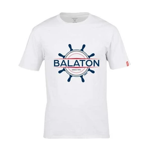Dressa Balaton feliratos környakú rövid ujjú pamut póló - fehér (S-4XL)