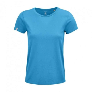 Dressa Basic női környakú rövid ujjú biopamut póló- aqua (kék) (S-XXL)