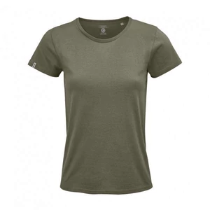 Dressa Basic női környakú rövid ujjú biopamut póló- khaki (S-XXL)