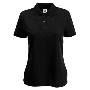 Fruit of the Loom 63212 Lady-Fit női galléros rövid ujjú póló- fekete (S-XXL)