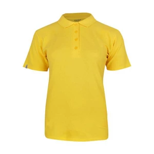Dressa Basic női rövid ujjú pamut galléros piké póló-sárga (S-XXL)
