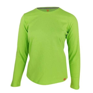 Dressa Premium hosszú ujjú környakú női pamut póló- lime (S-XXL)
