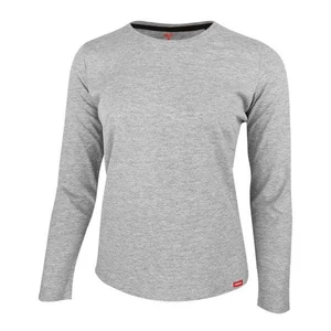 Dressa Premium hosszú ujjú környakú női pamut póló-melírszürke (S-XXL)