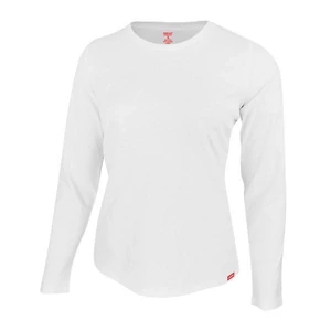 Dressa Premium hosszú ujjú környakú női pamut póló-fehér (S-XXL)