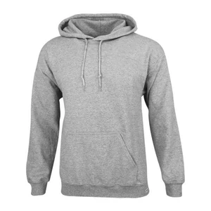 Dressa Basic kenguruzsebes pamut kapucnis pulóver- melírszürke (S-XXL)
