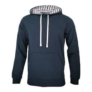 Dressa Vintage pamut kapucnis pulóver - csíkos kapucnival - sötétkék (XS-3XL)