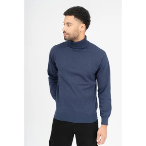 Budmil férfi vékony kötött garbó - kék melange (M-3XL)