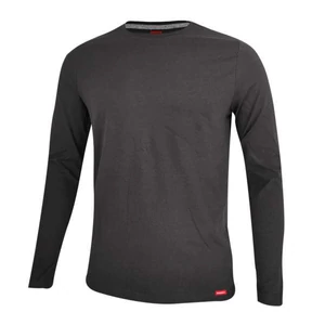 Dressa Premium hosszú ujjú környakú férfi pamut póló-sötétszürke (S-4XL)