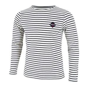Dressa Sailor csíkos férfi hosszú ujjú pamut póló - fehér (S-3XL)