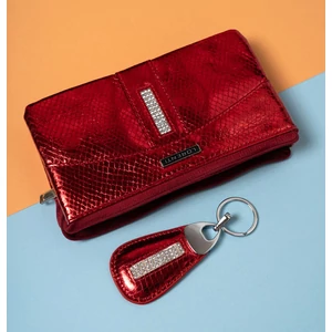 Lorenti Női Bőr Pénztárca - Kulcstartóval - 76121-Msd-9306 Red - Piros