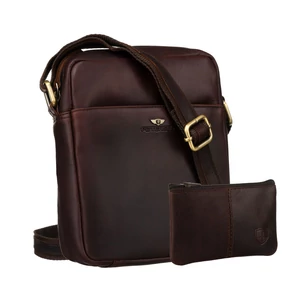 Peterson Férfi Bőr Oldaltáska PTN   720E-OPU-6880   Brown  - Sötét Barna
