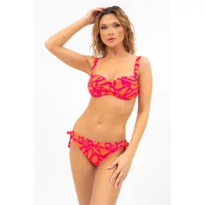 Budmil női bikini felső - pink - narancs mintás