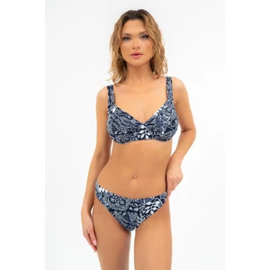 Budmil női bikini alsó - sötétkék - fehér mintás
