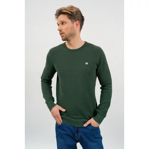 Budmil férfi vékony kötött pulóver - khaki zöld