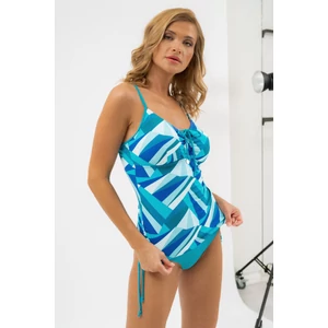 Budmil női tankini felső - kék - türkiz mintás