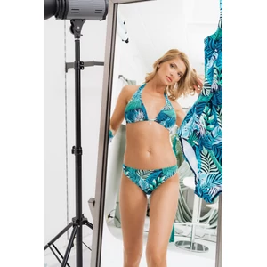 Budmil női bikini alsó - sötétkék - zöld mintás