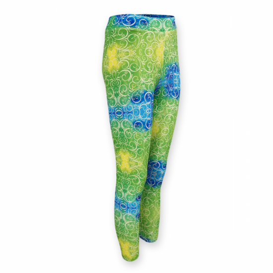 ressa Active mintás enyhén magasított derekú fitness leggings - zöld | S/M