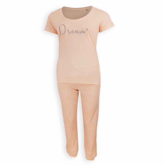 Dressa Dream női rövid ujjú pamut pizsama - barack | L