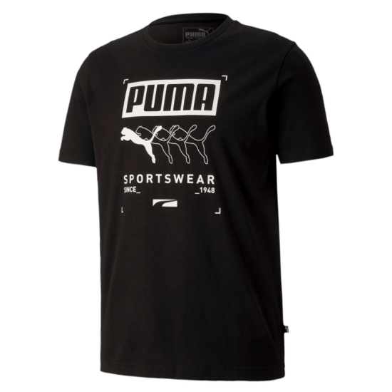 Puma férfi póló Box PUMA Tee-fekete