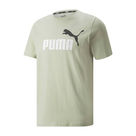 Puma férfi póló ESS+ 2 Col Logo Tee Spring Moss-drapp