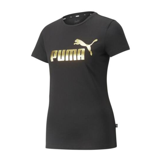 ESS+ Metallic Logo Tee Puma női póló Black-Gold f