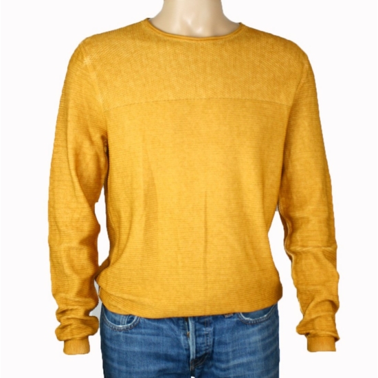 TOM TAILOR férfi pulóver, mustársárga színvilággal, 1012906.XX.10 modell