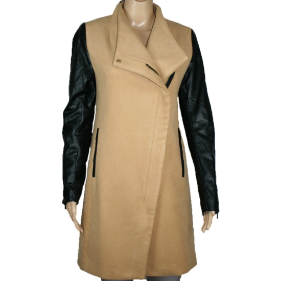 STRADIVARIUS női átmeneti kabát, drapp és fekete színvilággal, 8020/234/450 modell