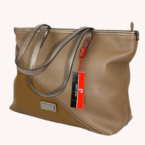 PIERRE CARDIN női nagy méretű táska bronz színben 7082 RX68 modell