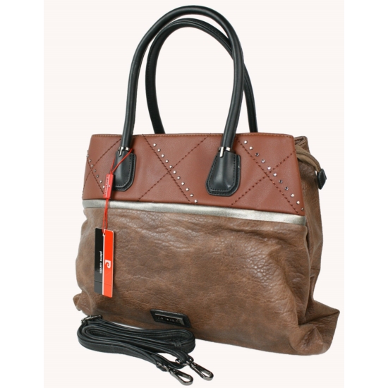 PIERRE CARDIN női nagy méretű táska barna és bordó színvilággal BORSA 7261 RX77 modell