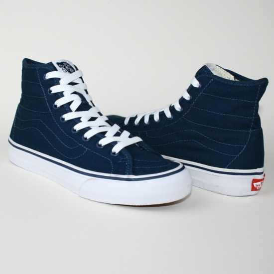 VANS SK8-HI DECON CANVAS magasszárú sportos cipő sneaker, kék színben, VN-0 18H1X4 modell