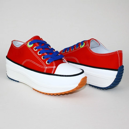 BELLA női platform sneaker-piros 