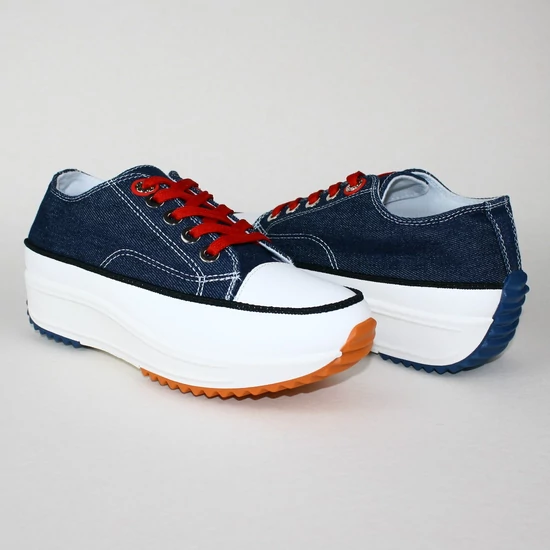 BELLA női platform sneaker- farmerkék