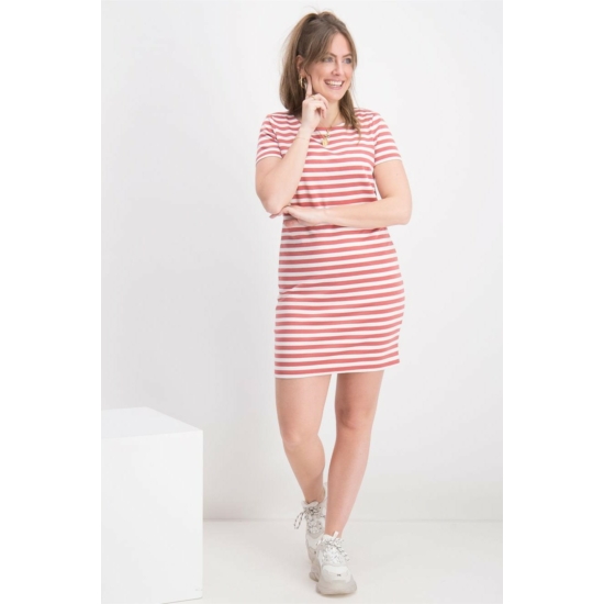 VILA CLOTHES női ruha, kellemes rózsaszín fehér csíkos színvilággal, 14032604 modell