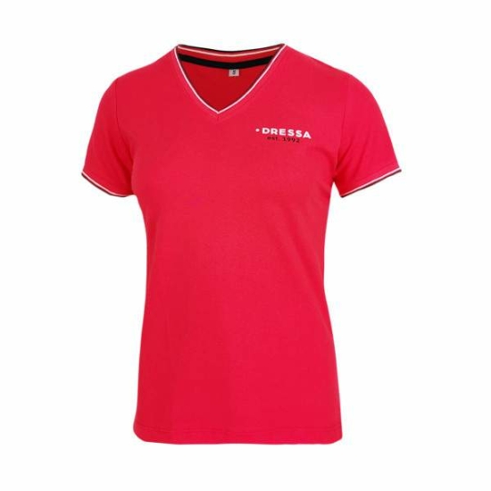 Dressa Collection V nyakú női piké póló - piros