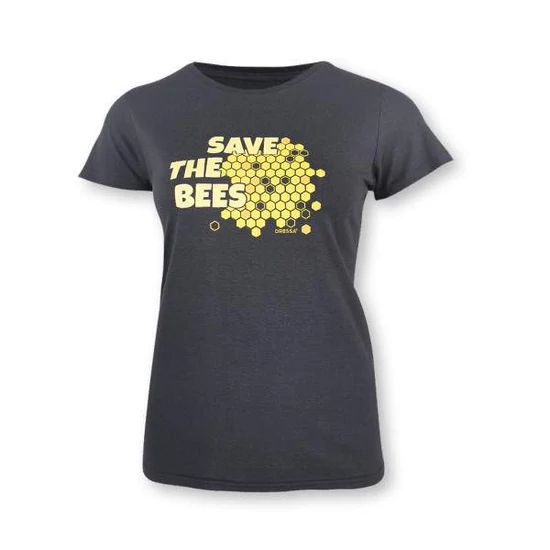 Dressa Save The Bees méhecskés biopamut női póló - sötétszürke (S-XXL)