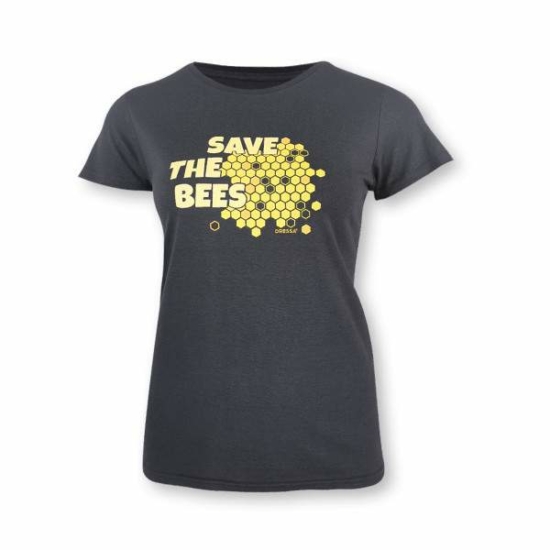 Dressa Save The Bees méhecskés biopamut női póló - sötétszürke 