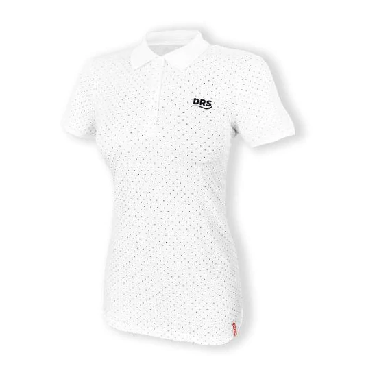 Dressa Tűpettyes pamut női galléros póló - fehér (S-XXL)