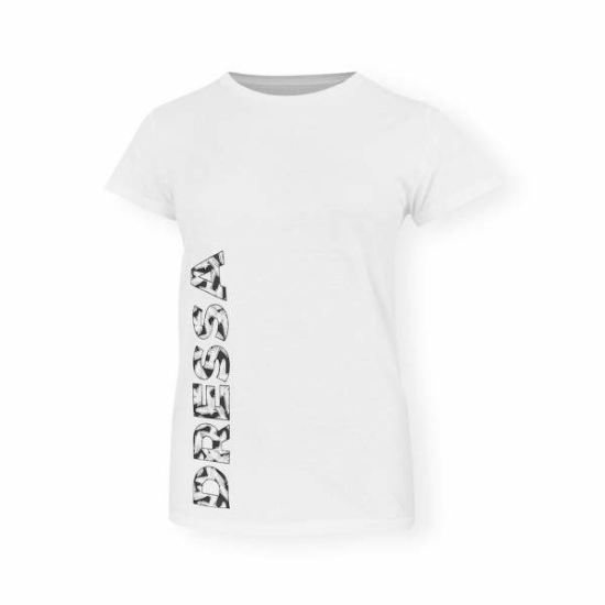 Dressa Urban fekete feliratos karcsúsított női biopamut póló - fehér 