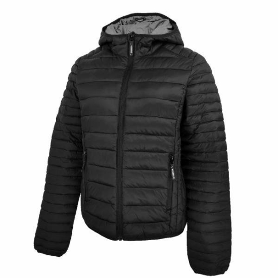 Dressa Sport steppelt női könnyű tokba hajtható kapucnis dzseki - fekete