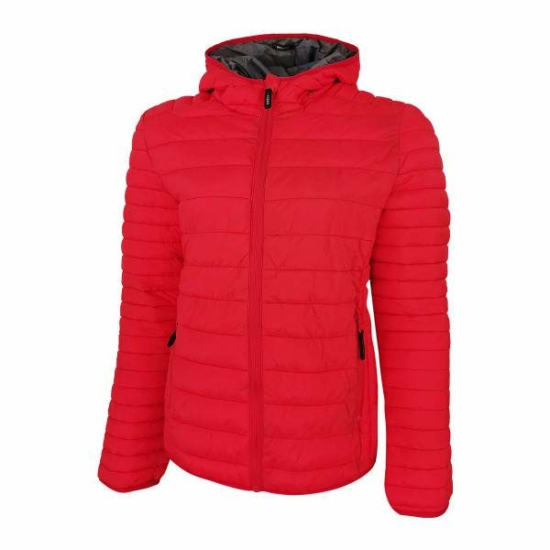 Dressa Sport steppelt női könnyű tokba hajtható kapucnis dzseki - piros