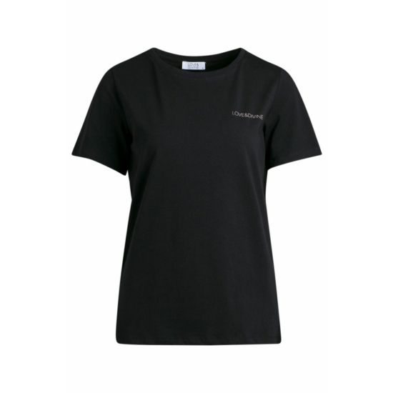 LOVE&amp;DIVINE női póló, kellemes fekete színvilággal, LOVE-TEE(1) modell,