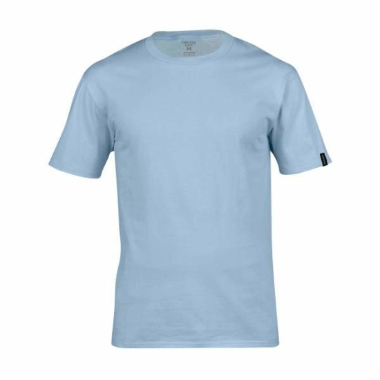 Dressa Basic környakú rövid ujjú pamut póló-világos kék