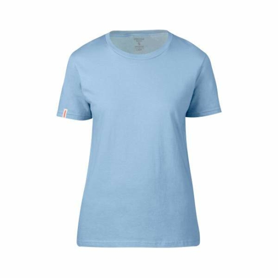 Dressa Basic női környakú rövid ujjú pamut póló-világos kék