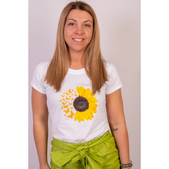 SUNFLOWER női rövid ujjú póló, felső -fehér (S/M)