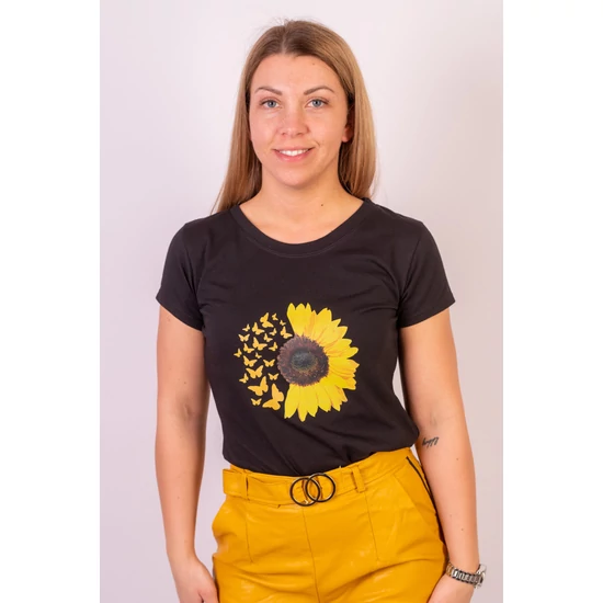 SUNFLOWER női rövid ujjú póló, felső -fekete (S/M)